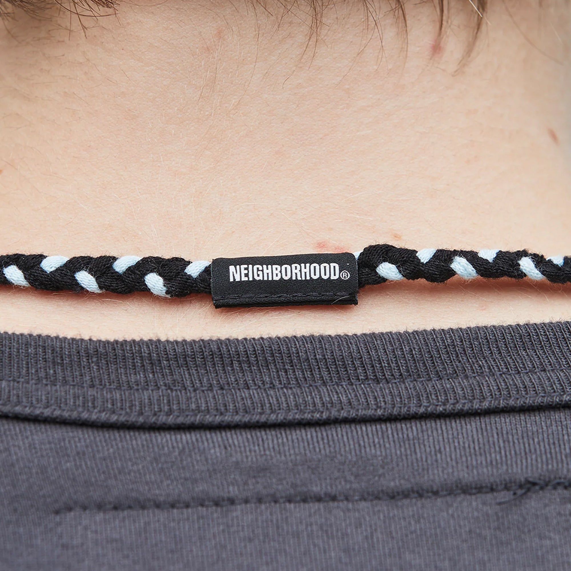 Neighborhood Cs Braid Necklace Black/White  251MYNH-AC11