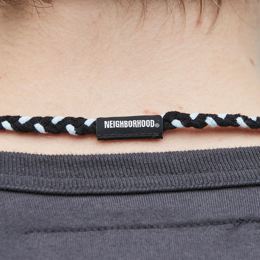 Neighborhood Cs Braid Necklace Black/White  251MYNH-AC11