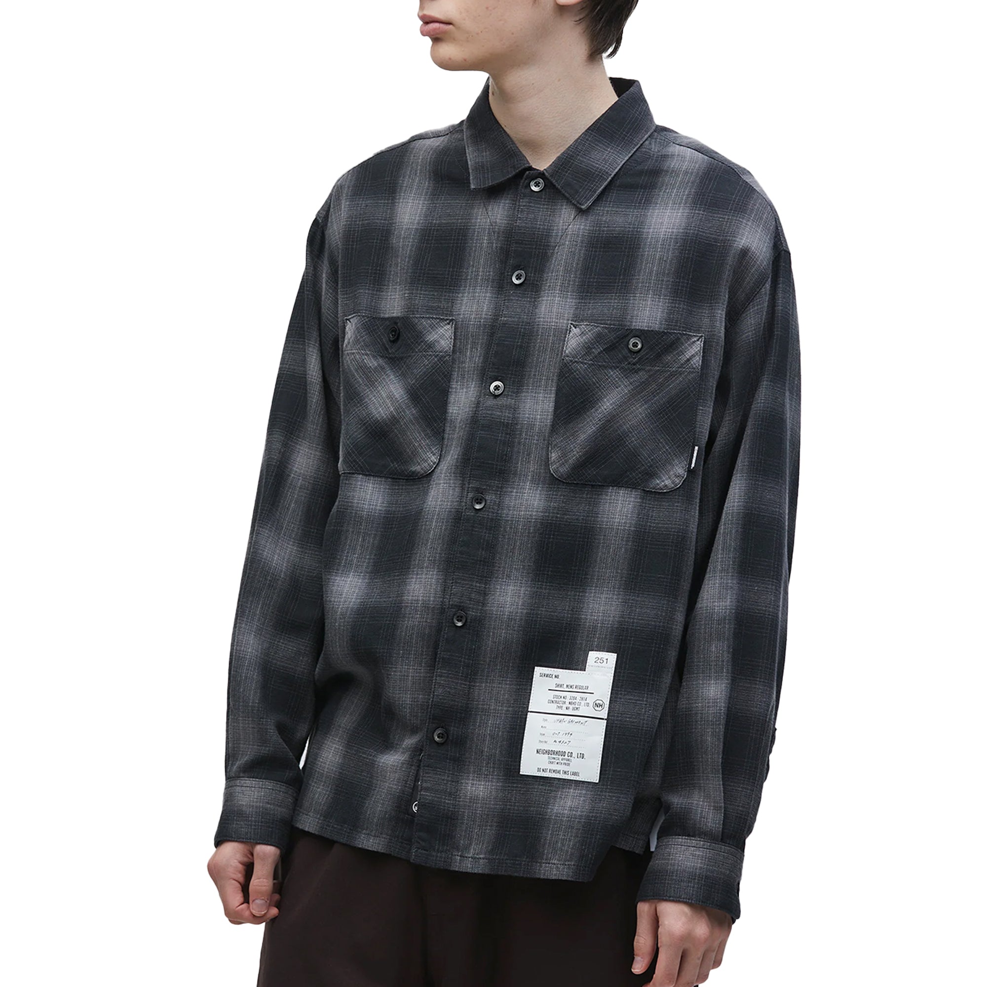 Neighborhood Hombre Check Shirt L/S Black/Gray