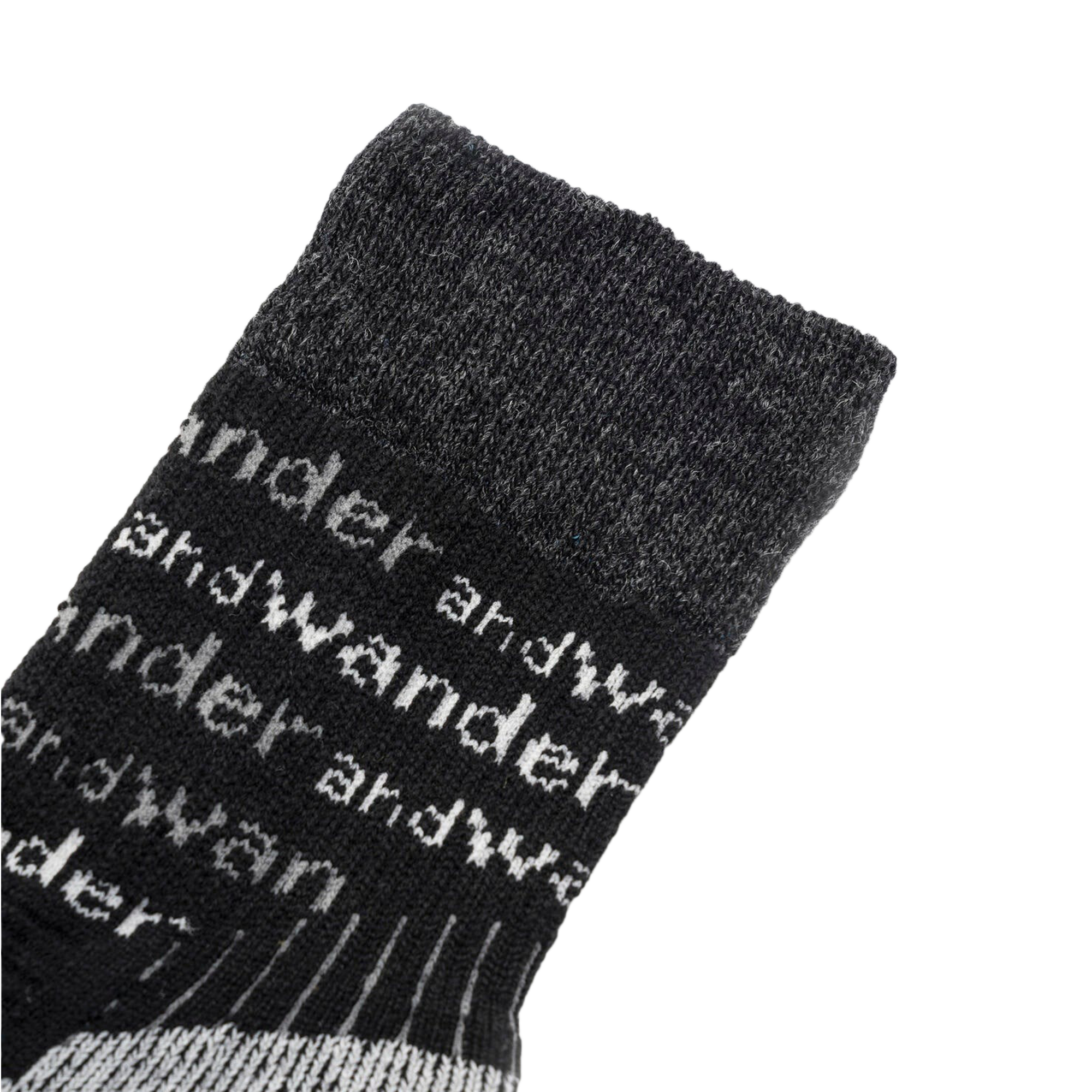 and wander Wool Socks Black