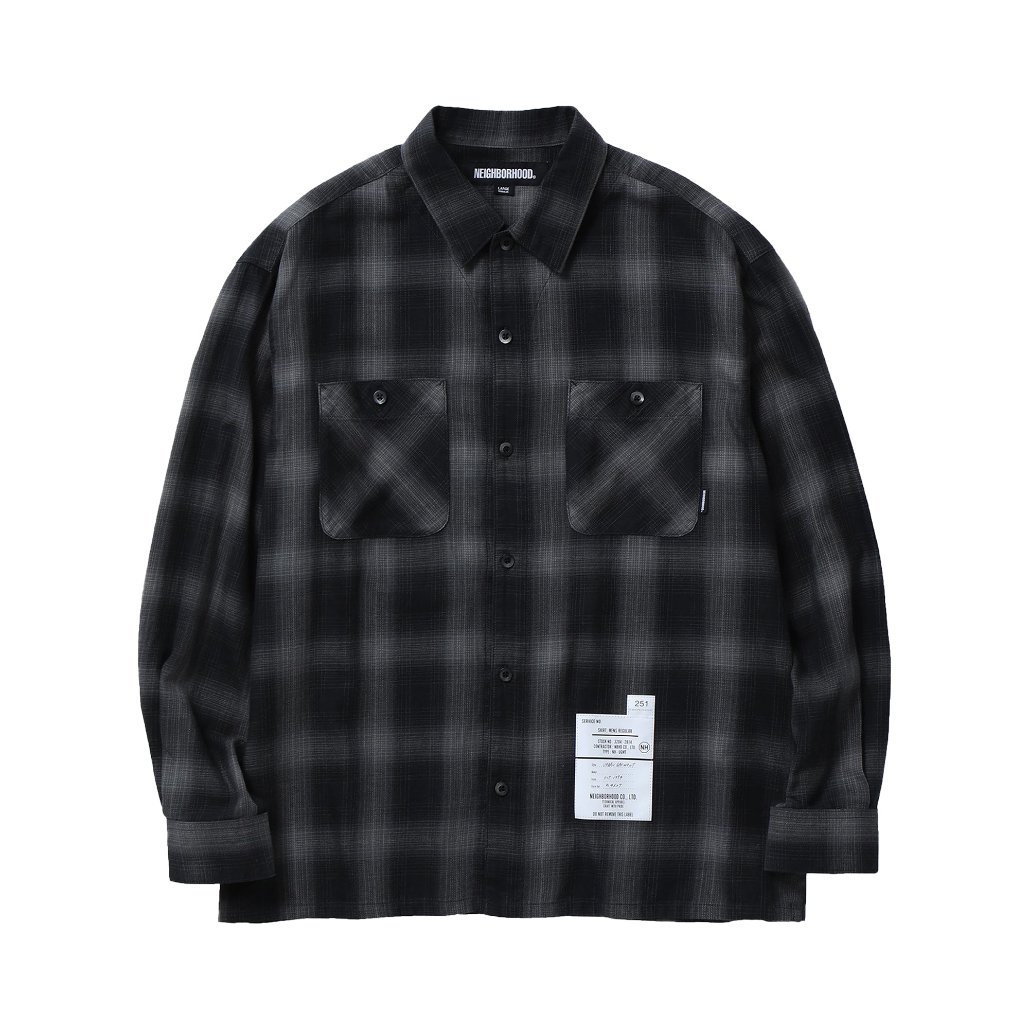 Neighborhood Hombre Check Shirt L/S Black/Gray