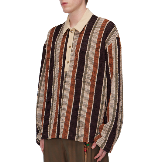 Song For The Mute Long Sleeve Polo Beige/Brown