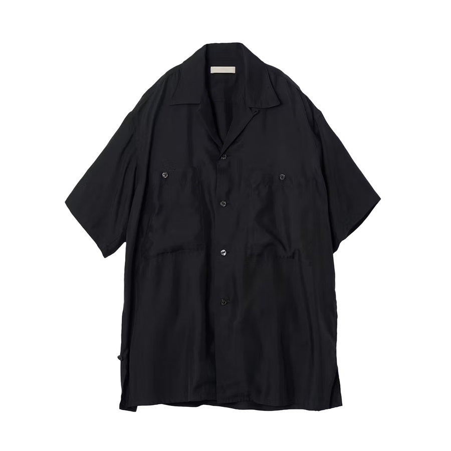Yoke Cupro Open Collar Shirt Black YK25SS0941SH