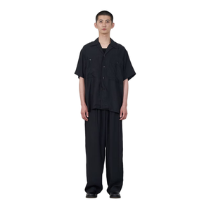 Yoke Cupro Open Collar Shirt Black YK25SS0941SH