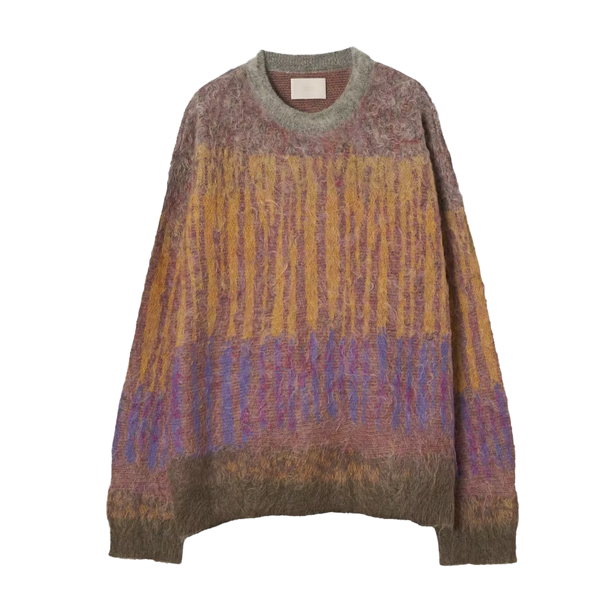 Yoke Tree Jaquard Mohair Sweater Orange YK25SS0959S