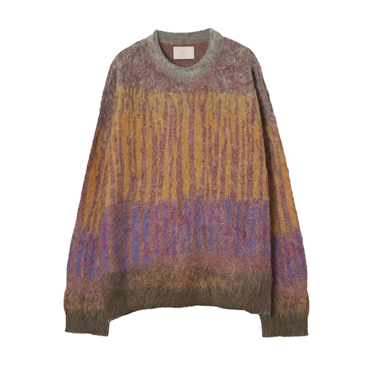 Yoke Tree Jaquard Mohair Sweater Orange YK25SS0959S