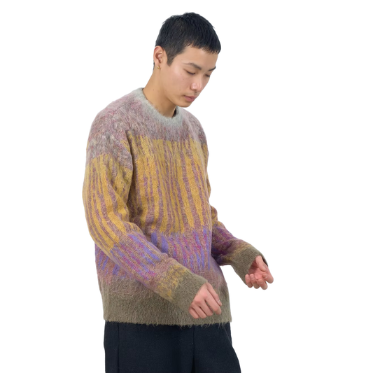 Yoke Tree Jaquard Mohair Sweater Orange YK25SS0959S