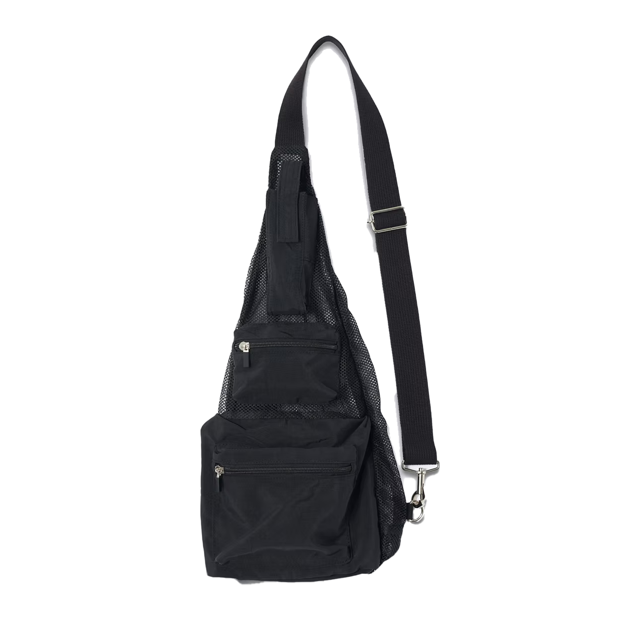 Yoke Mesh One-Shoulder Bag Black