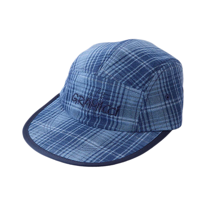 Gramicci Long Bill Cap Indigo Checkered Plaid