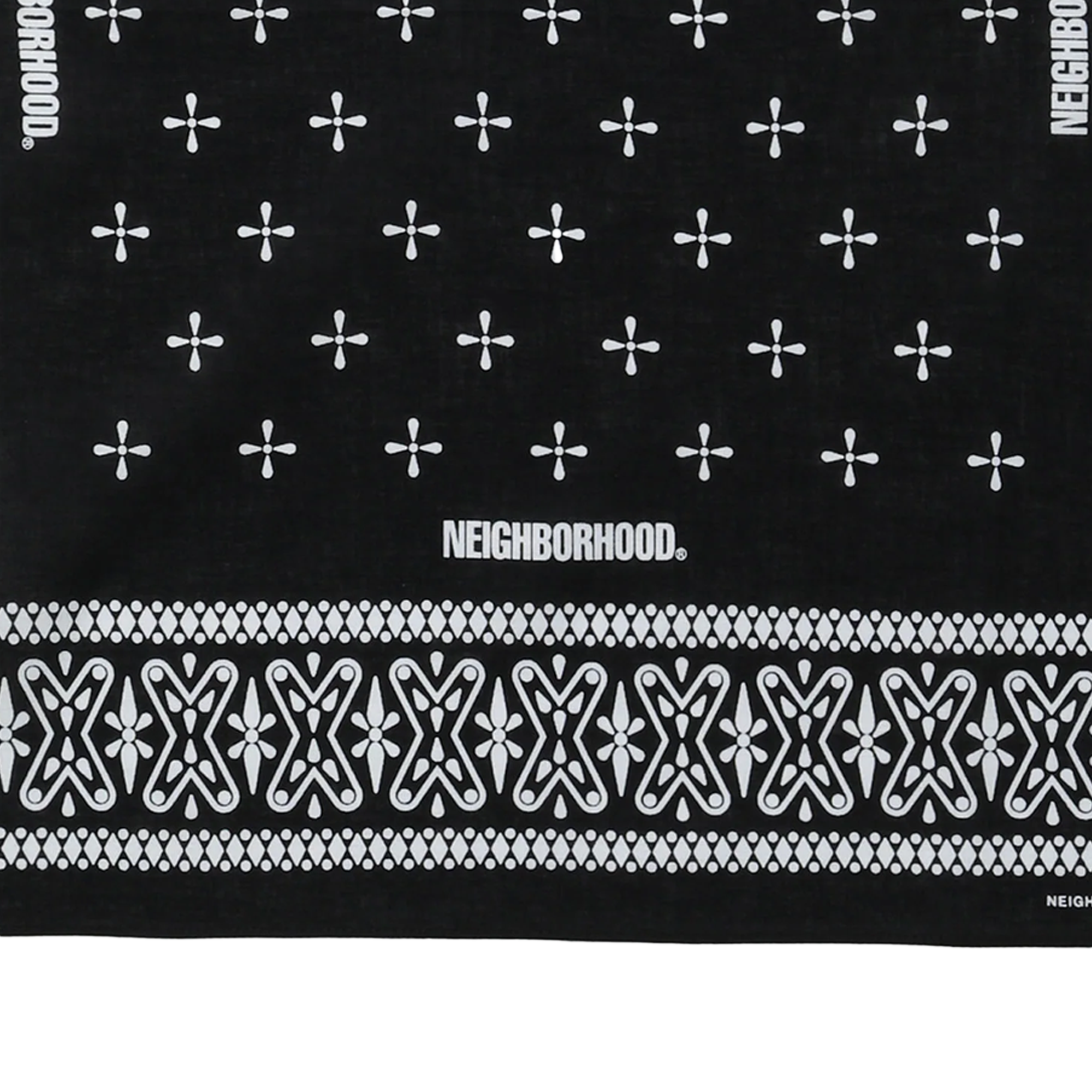 Neighborhood Cross Pattern Bandana Black