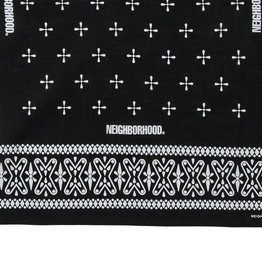 Neighborhood Cross Pattern Bandana Black