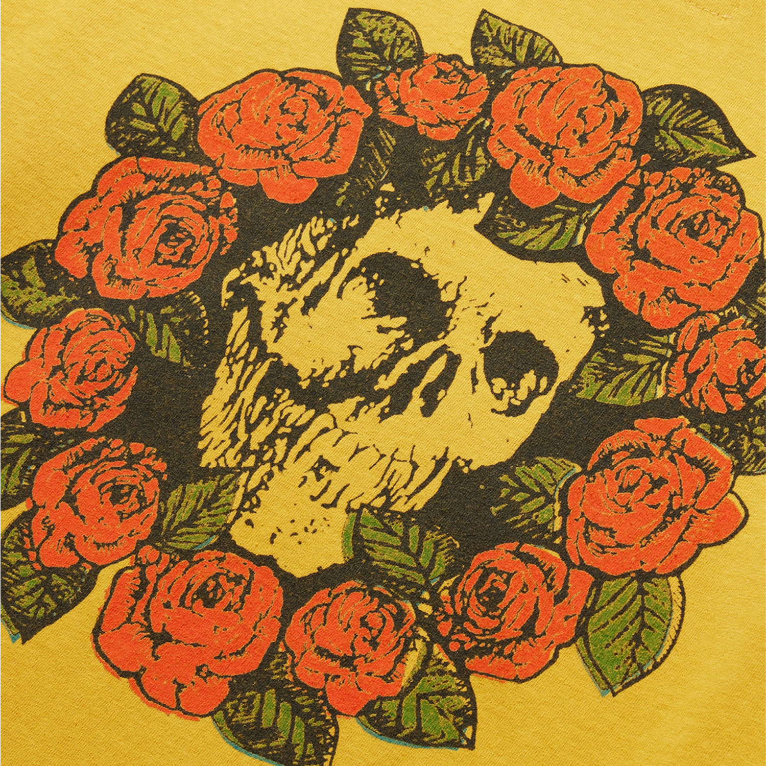 One Of These Days Wreath Of Roses T-Shirt Mustard