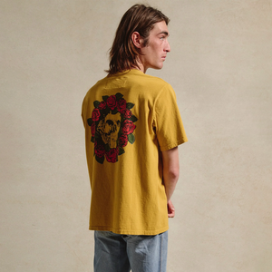 One Of These Days Wreath Of Roses T-Shirt Mustard