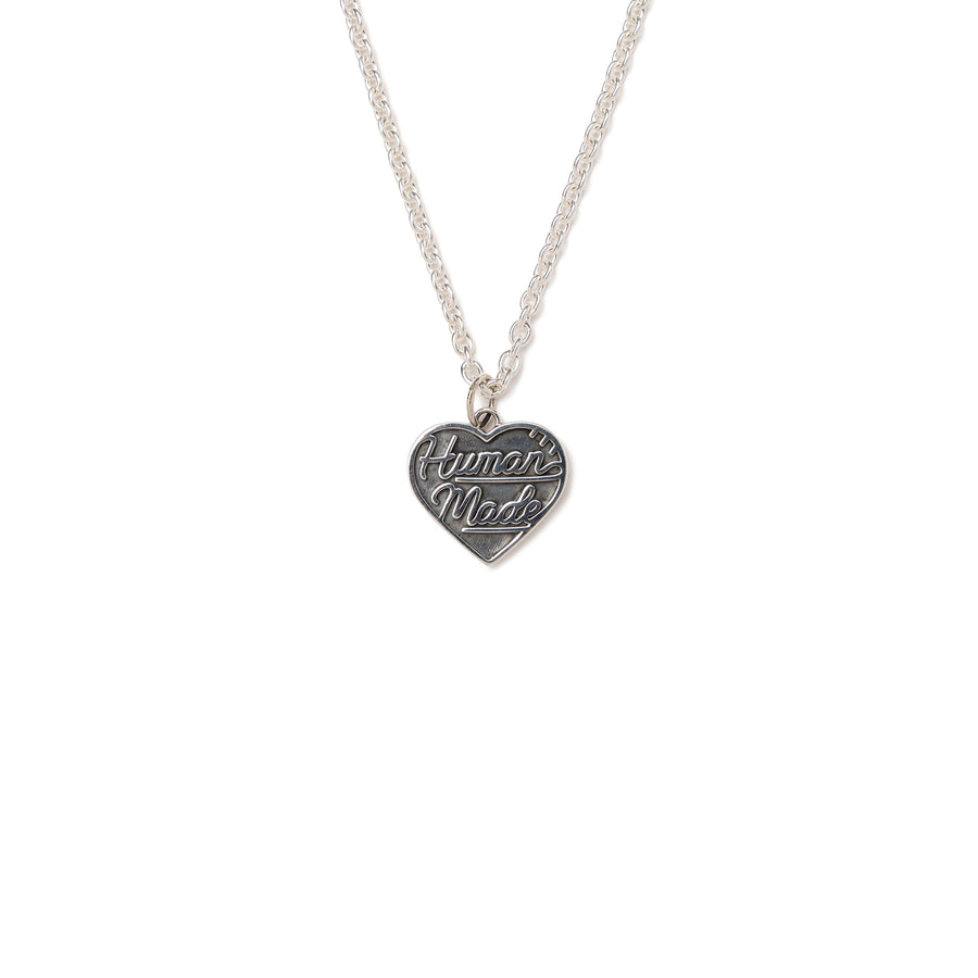 Human Made Heart Silver Necklace Black HM28GD067B