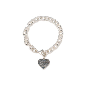 Human Made Heart Silver Bracelet Black HM28GD068B