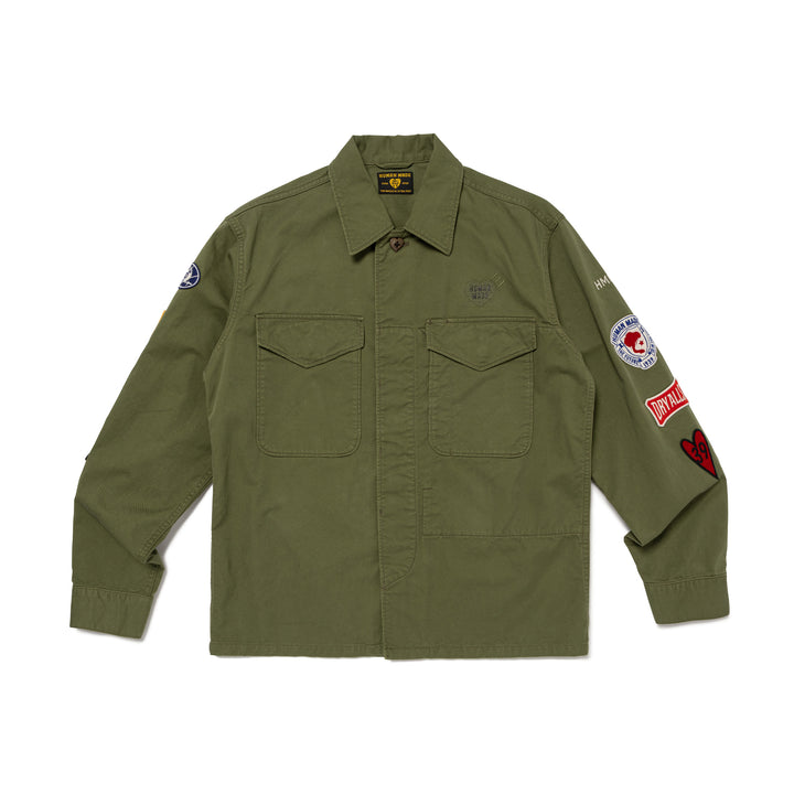 Human Made Patched Military Shirt Olive Drab HM28SH009