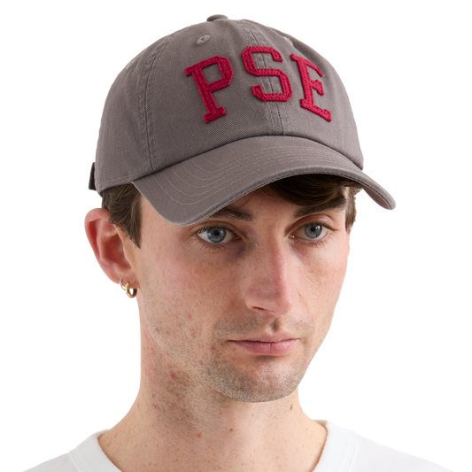 Pseushi Vintage Lettering Cap Grey/Maroon