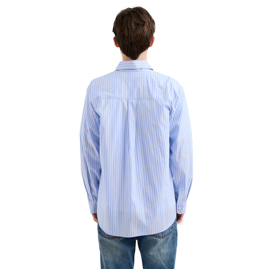 Pseushi Long Sleeve Evening Shirt Blue Stripe