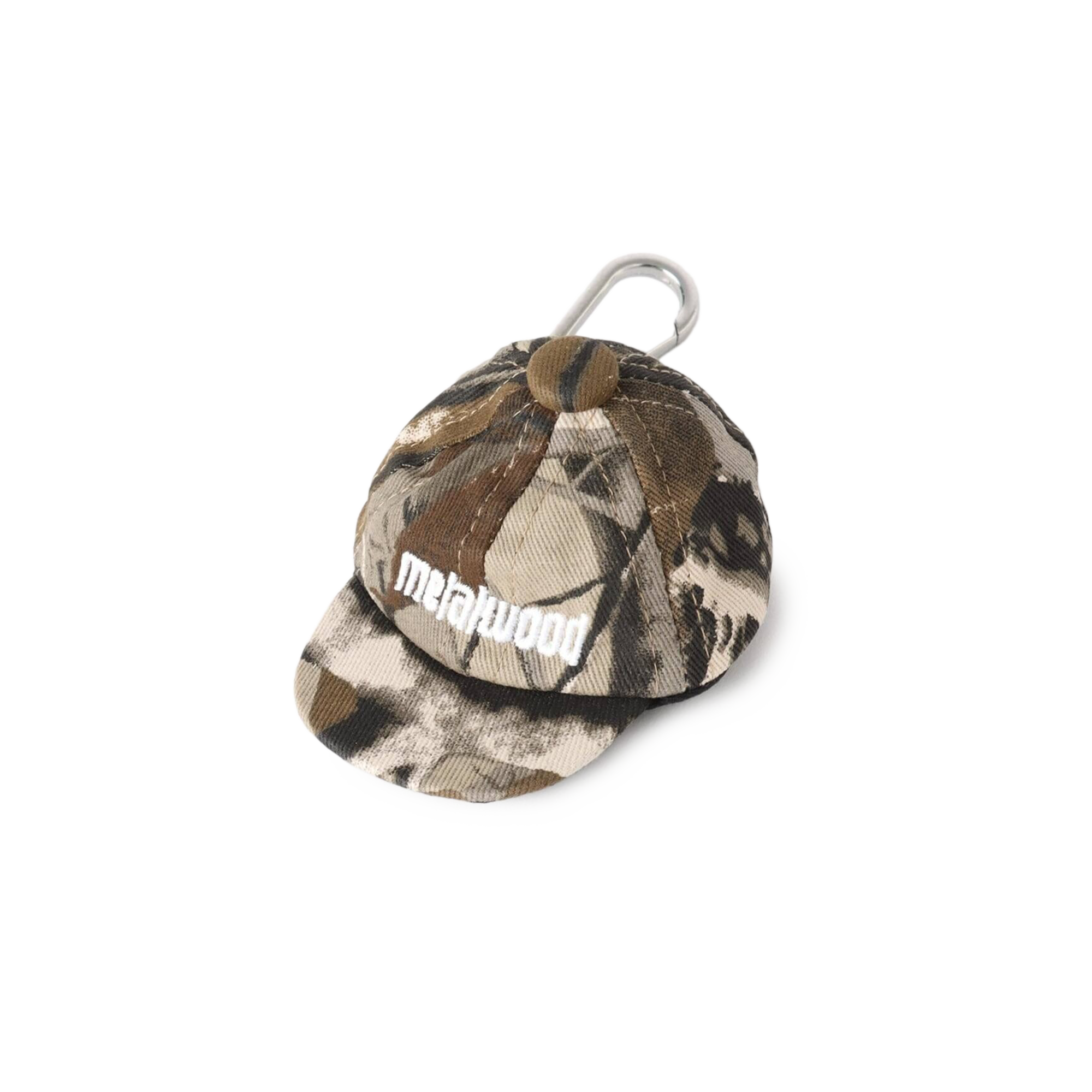 Metalwood Camo Hat Keychain Real Leaf Camo