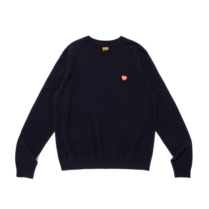 Human Made Heart Badge Knit Sweater Navy HM28CS047