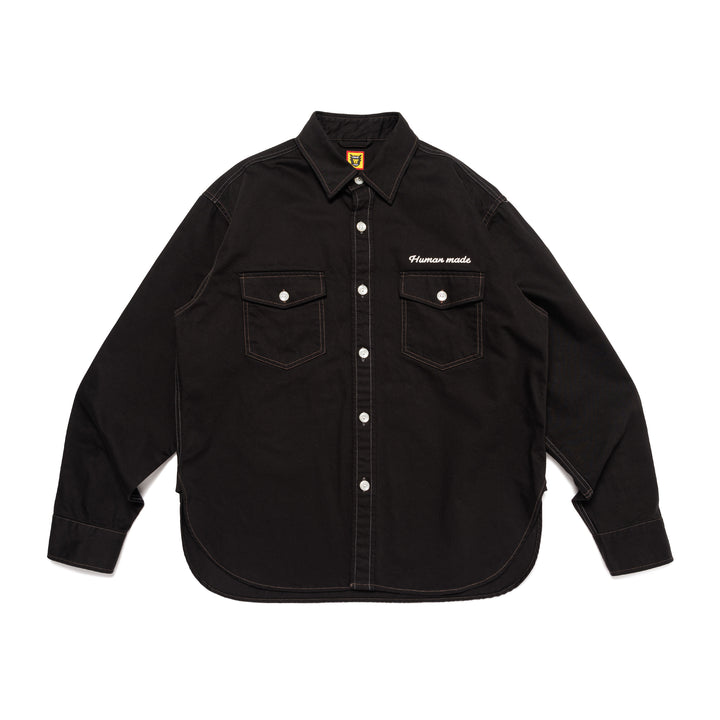 Human Made Cotton Twill Shirt Black HM28SH021