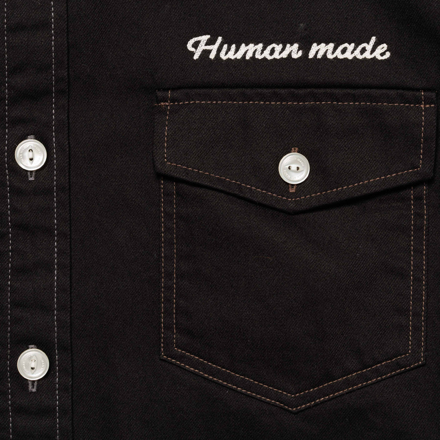 Human Made Cotton Twill Shirt Black HM28SH021