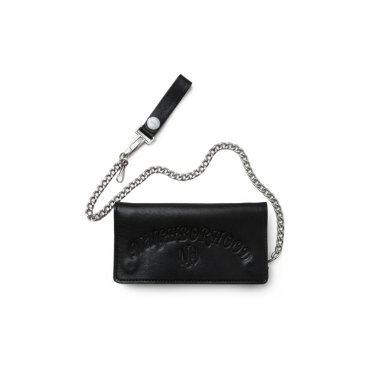 Neighborhood Leather Trucker Wallet Black