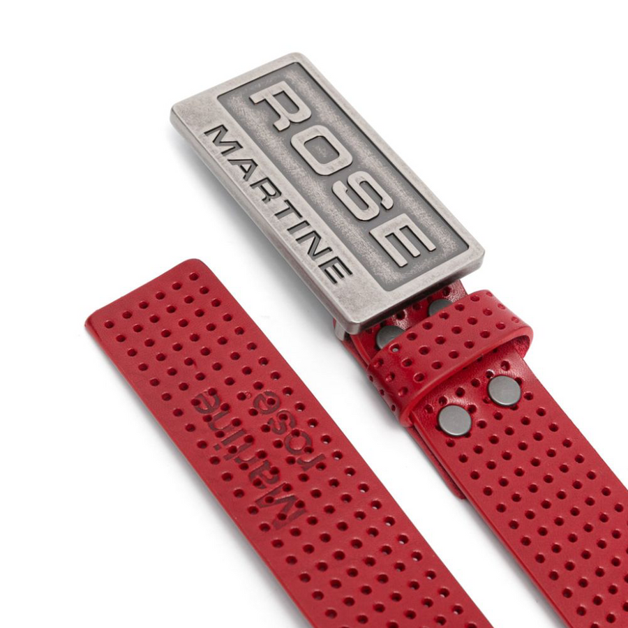 Martine Rose Perforated Sports Belt Red