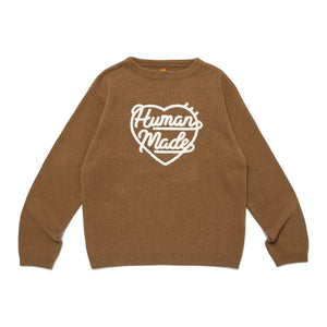 Human Made Heart Knit Sweater Brown HM28CS018