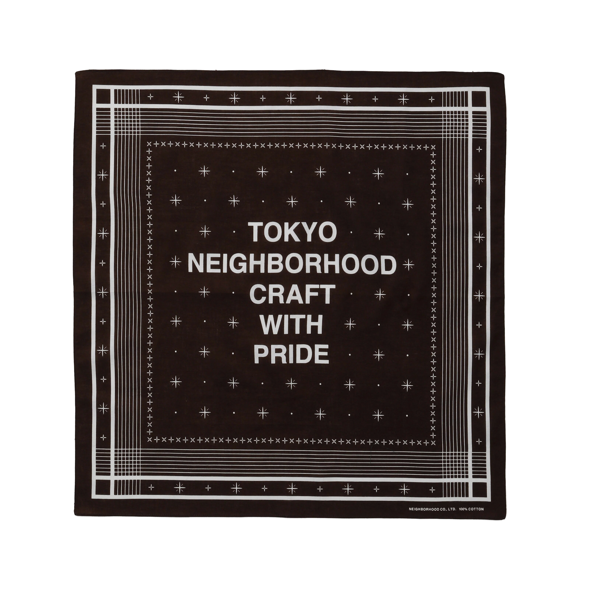 Neighborhood Line Pattern Bandana Brown