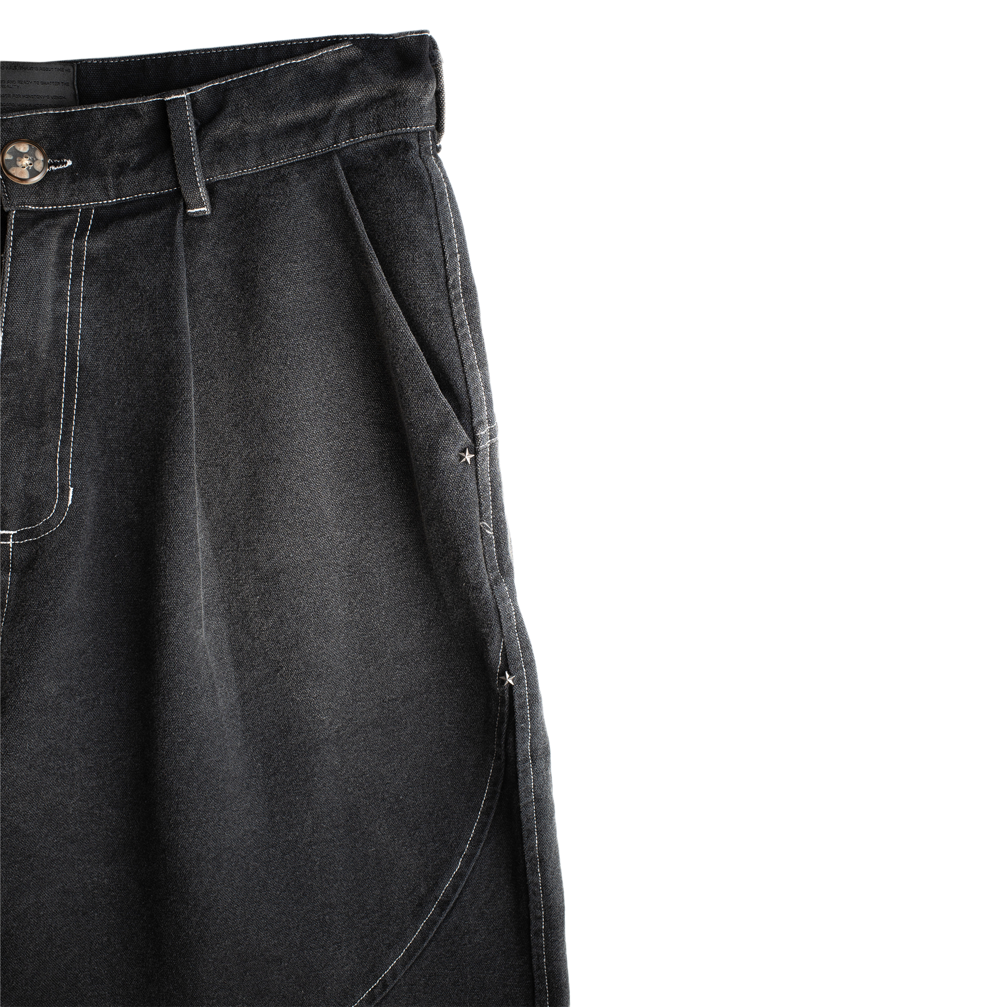 Jungles Jungles Sun Bleached Slant Pant Washed Black