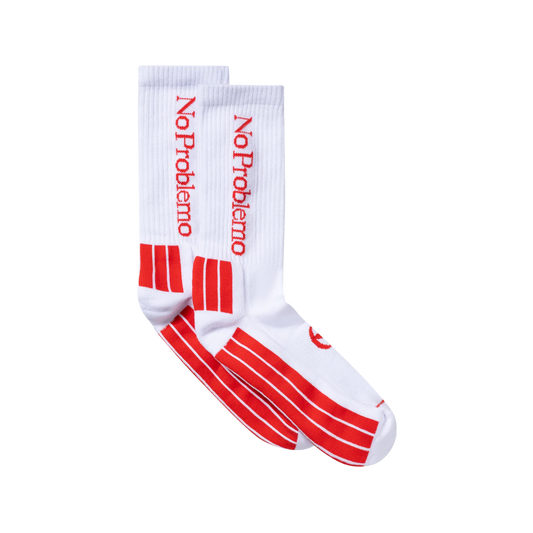 No Problemo Socks White