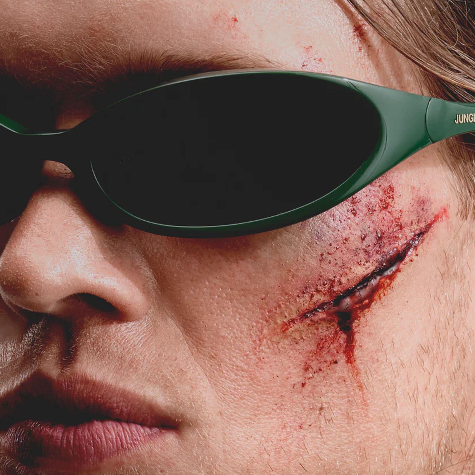 Jungles Jungles Face Slap Sunglasses Green/Black