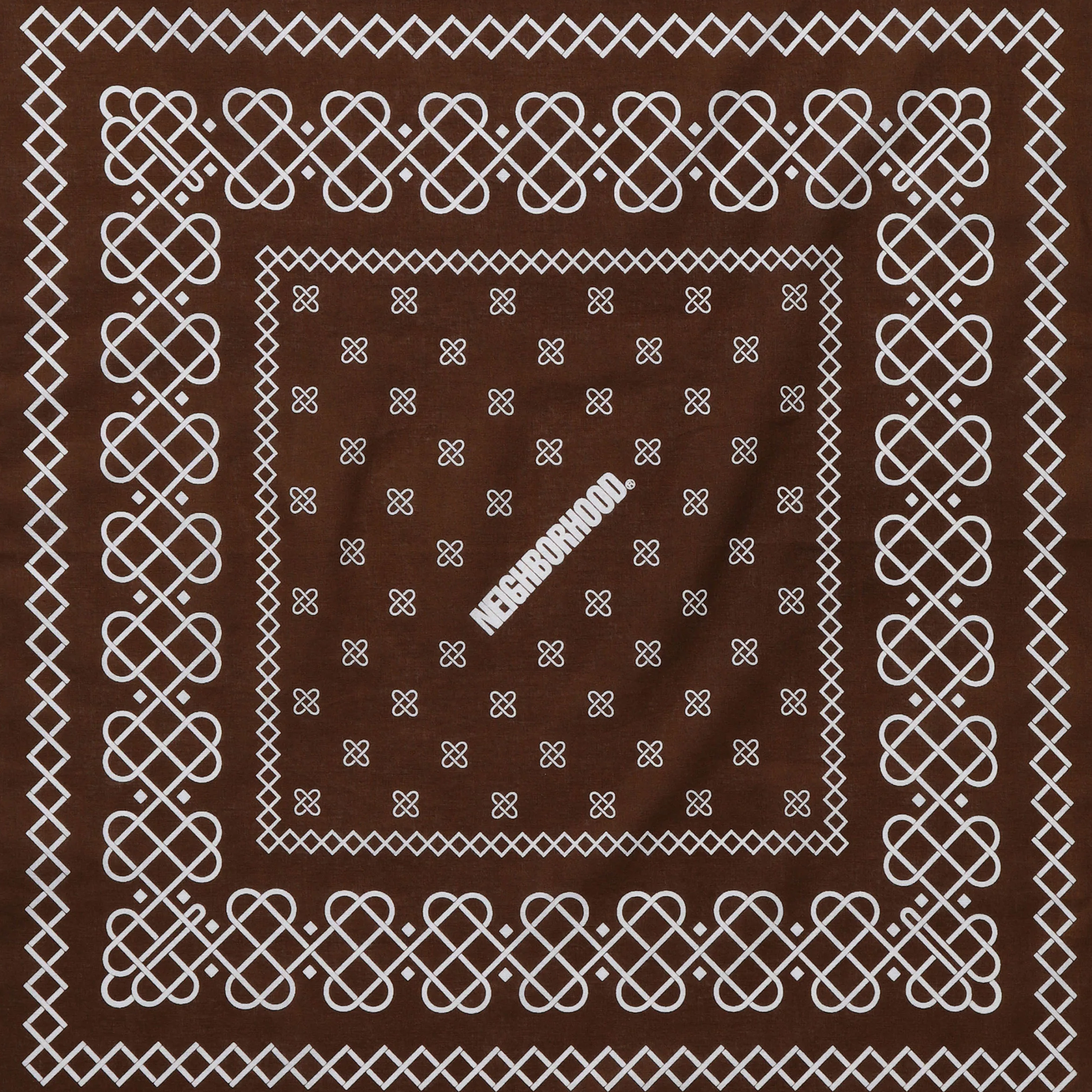 Neighborhood Line Pattern Bandana Brown 252BXNH-AC03