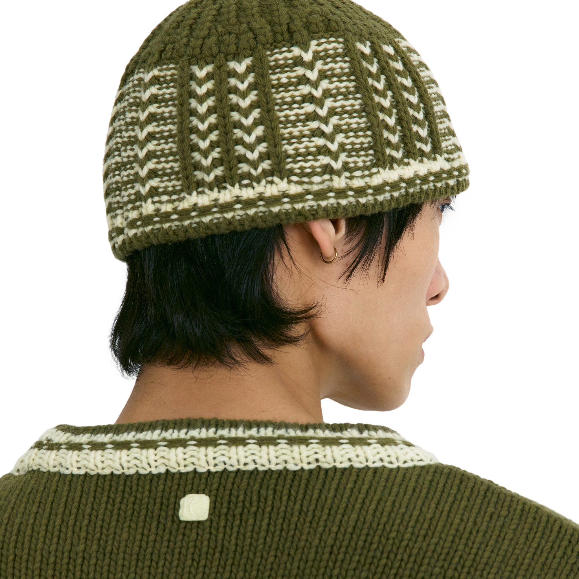 Low Classic Women's Jacquard Knit Beanie Khaki