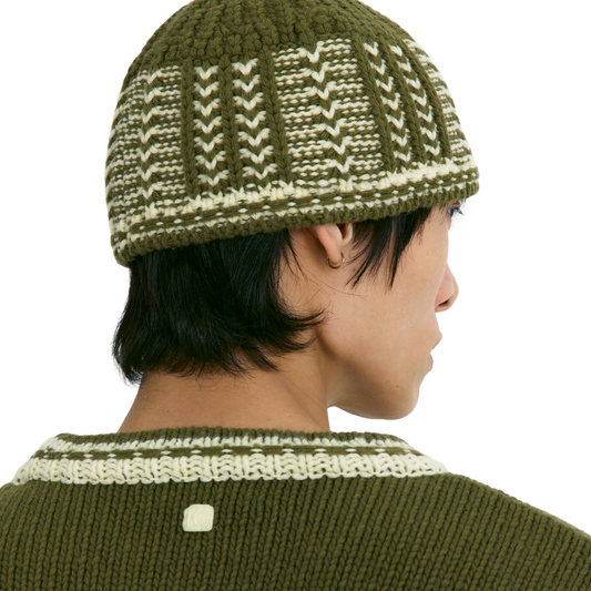 Low Classic Women's Jacquard Knit Beanie Khaki