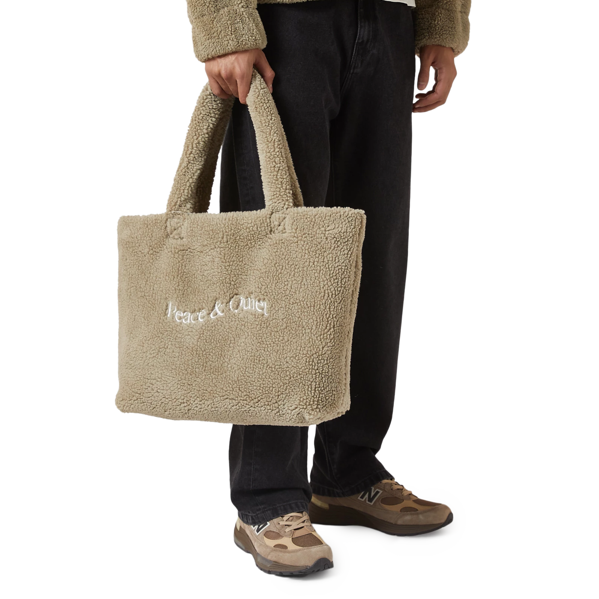 Museum of Peace & Quiet Wordmark Sherpa Tote Bag Navy