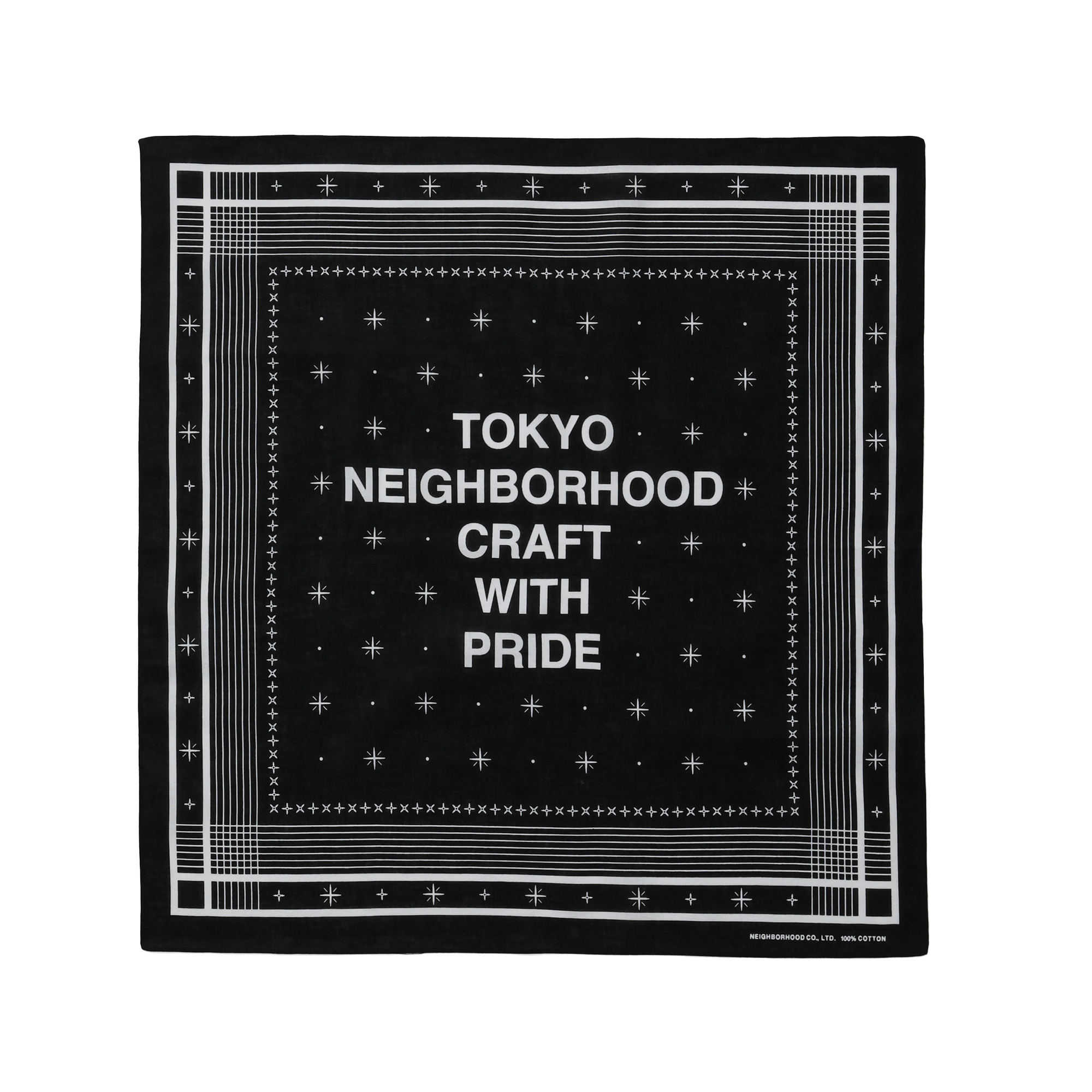 Neighborhood Line Pattern Bandana Black