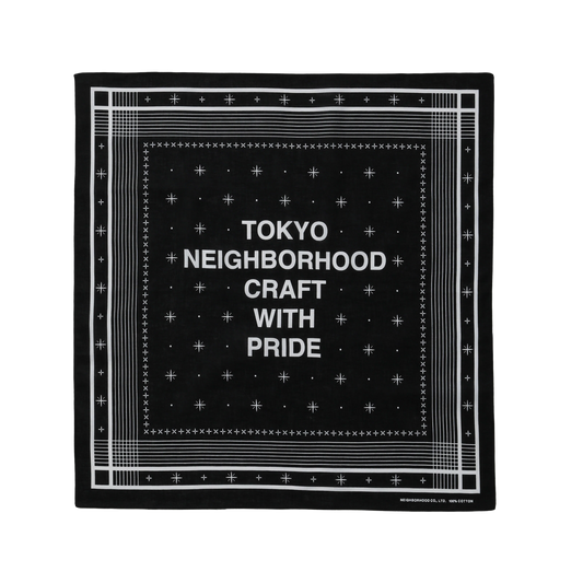 Neighborhood Line Pattern Bandana Black