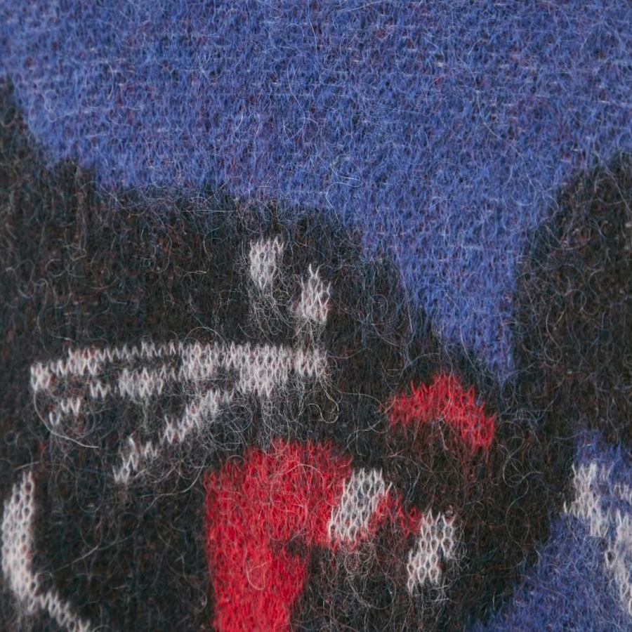 Magic Stick Mohair Black Panther Crew Knit Royal Blue 23AW-MS10-025