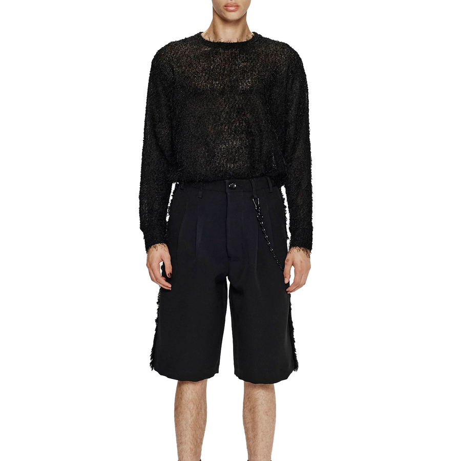 Song For The Mute Single Pleated Shorts Black