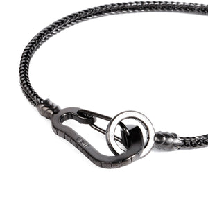 Mikia Snake Karabiner Bracelet Ruthenium Black -Plated