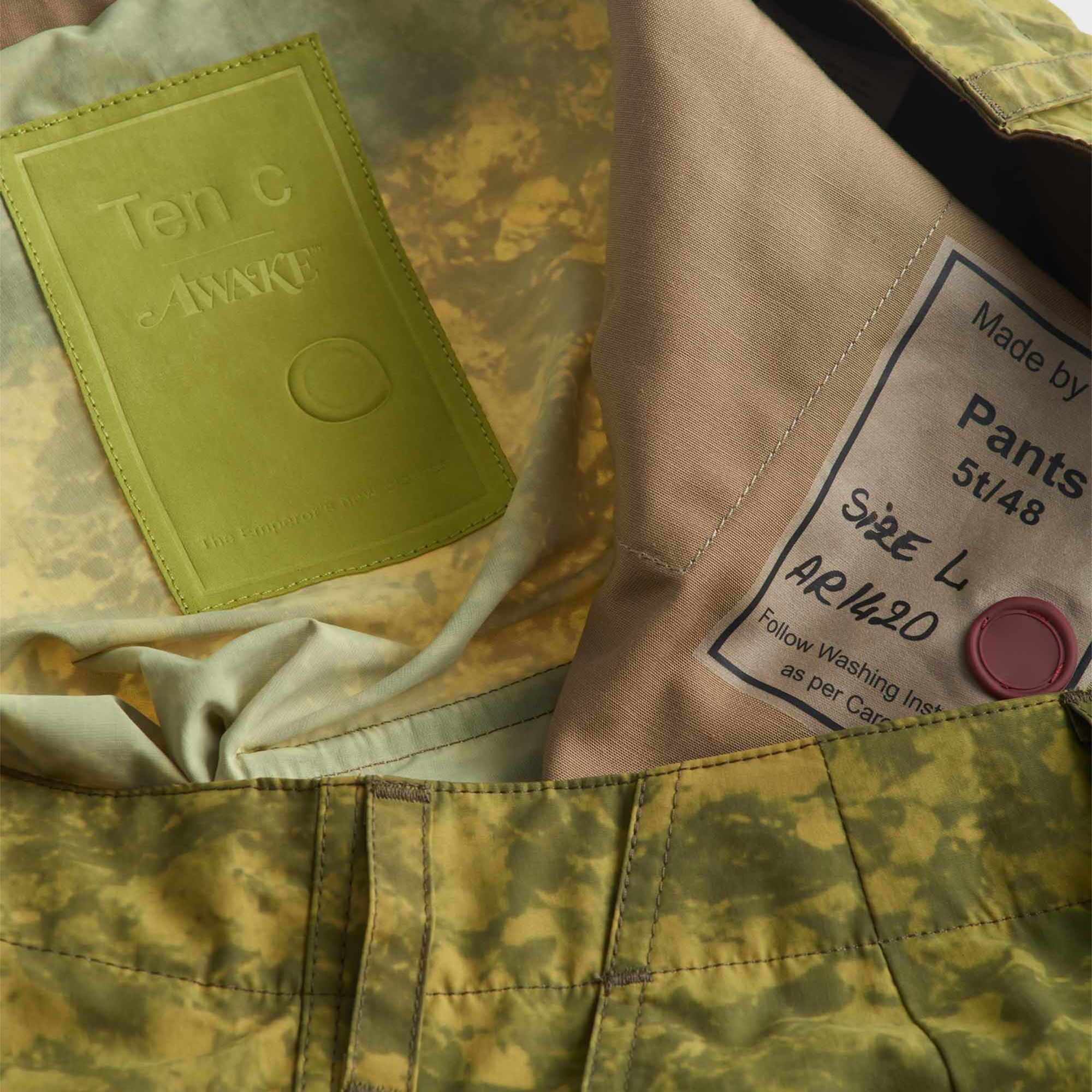 Ten c x Awake Cargo Trousers Absinthe Green