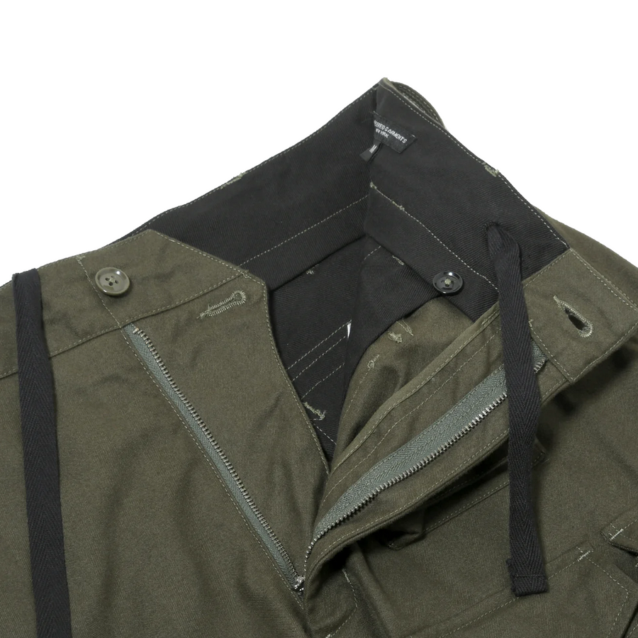 Engineered Garments Fa Pant B Olive Cotton Brushed Hb