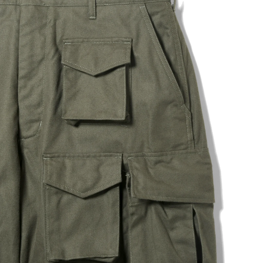 Engineered Garments Fa Pant B Olive Cotton Brushed Hb