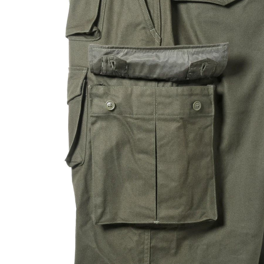 Engineered Garments Fa Pant B Olive Cotton Brushed Hb