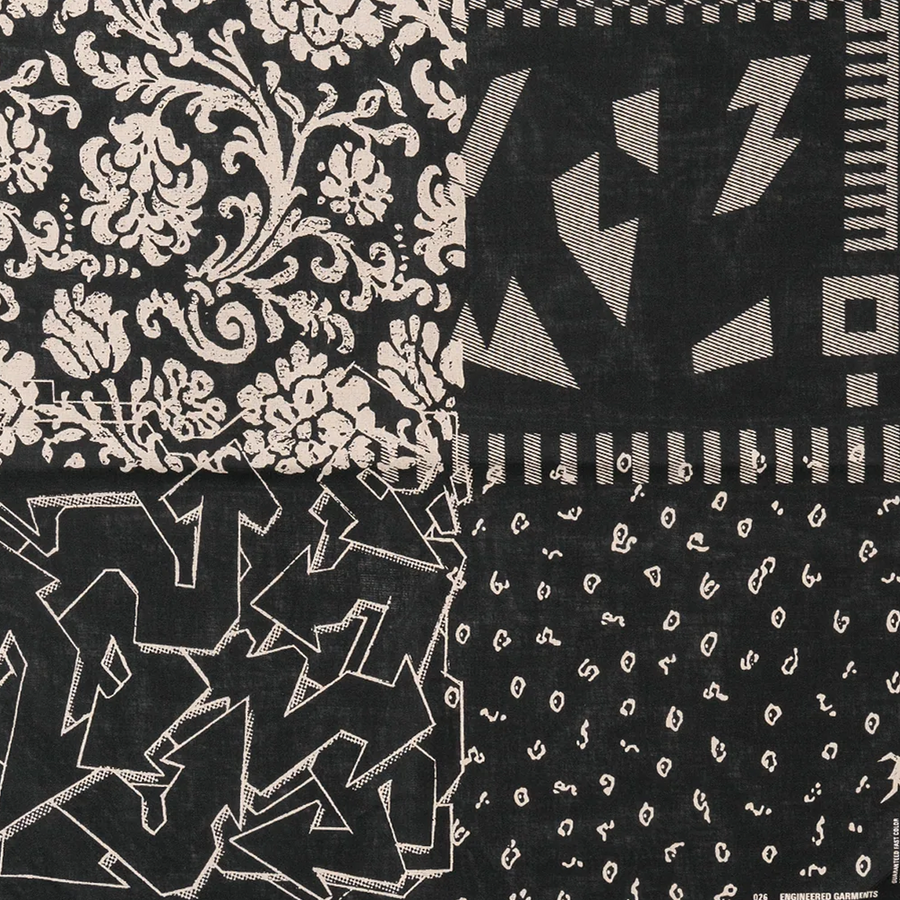 Engineered Garments Printed Bandana B Black - Graphic Patchwork