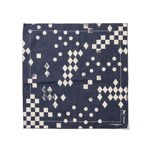 Engineered Garments Printed Bandana A Navy - Geometry