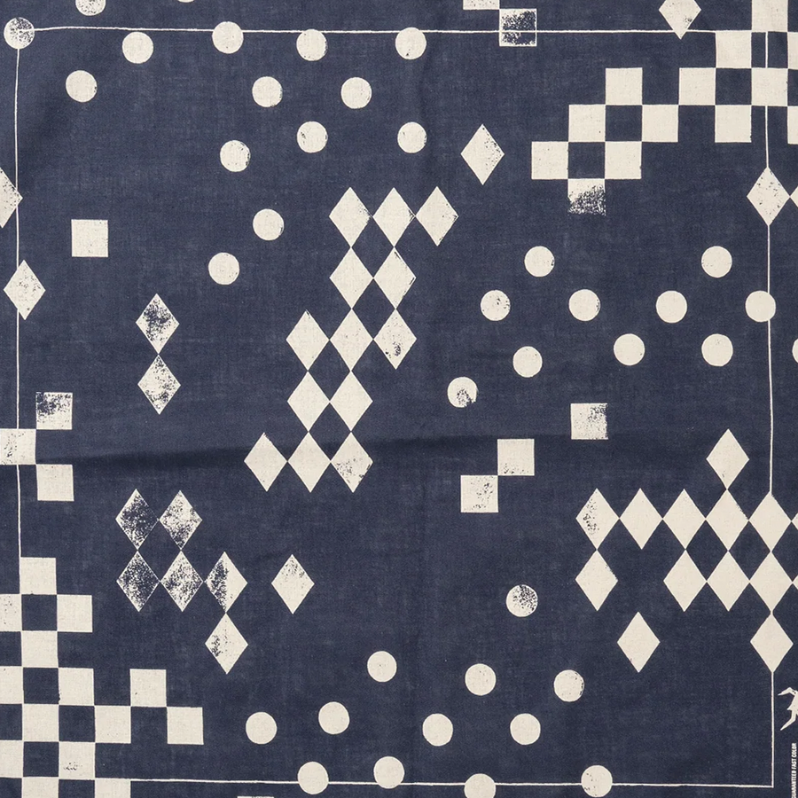 Engineered Garments Printed Bandana A Navy - Geometry