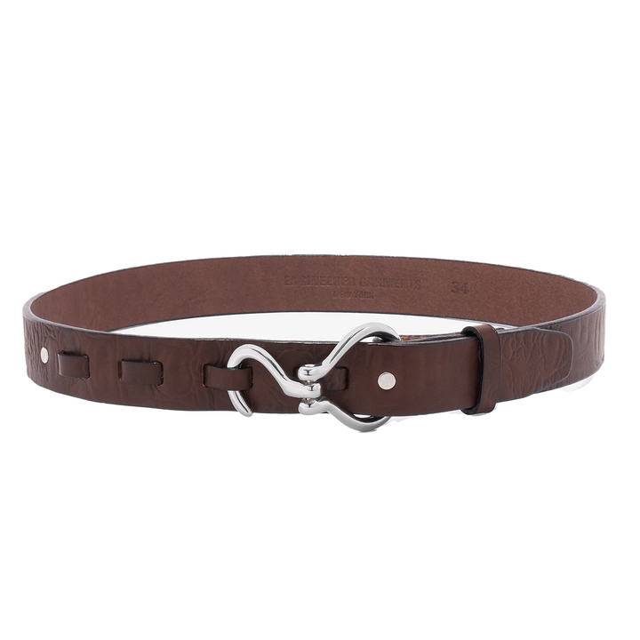 Engineered Garments Hoof Pick Buckle Belt Brown Croc Embossed